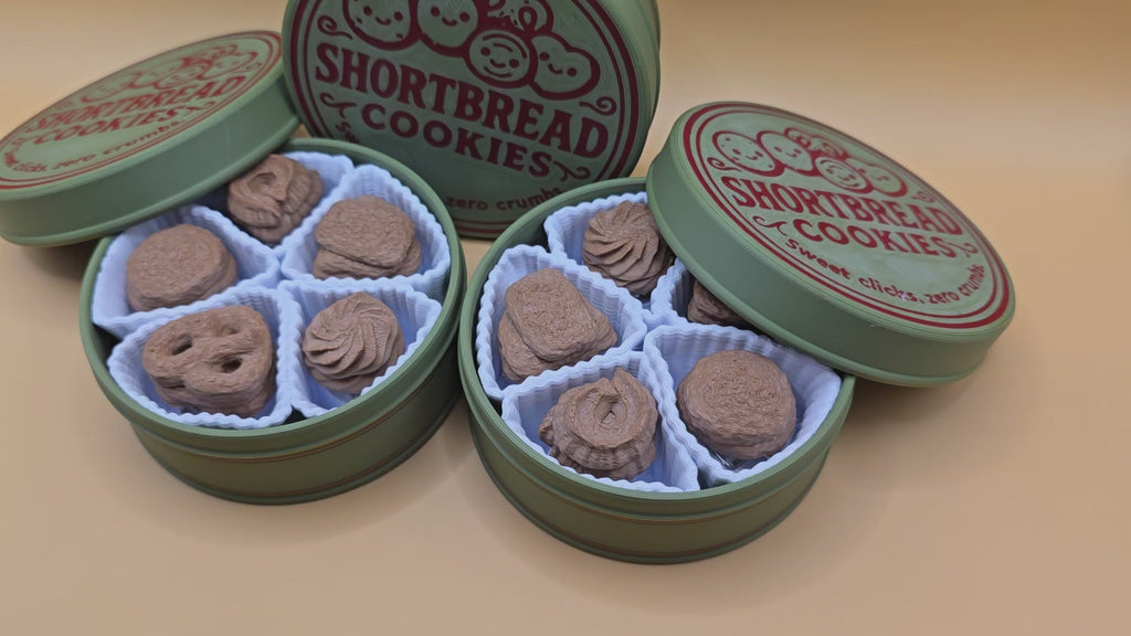 Shortbread cookie tin clicker