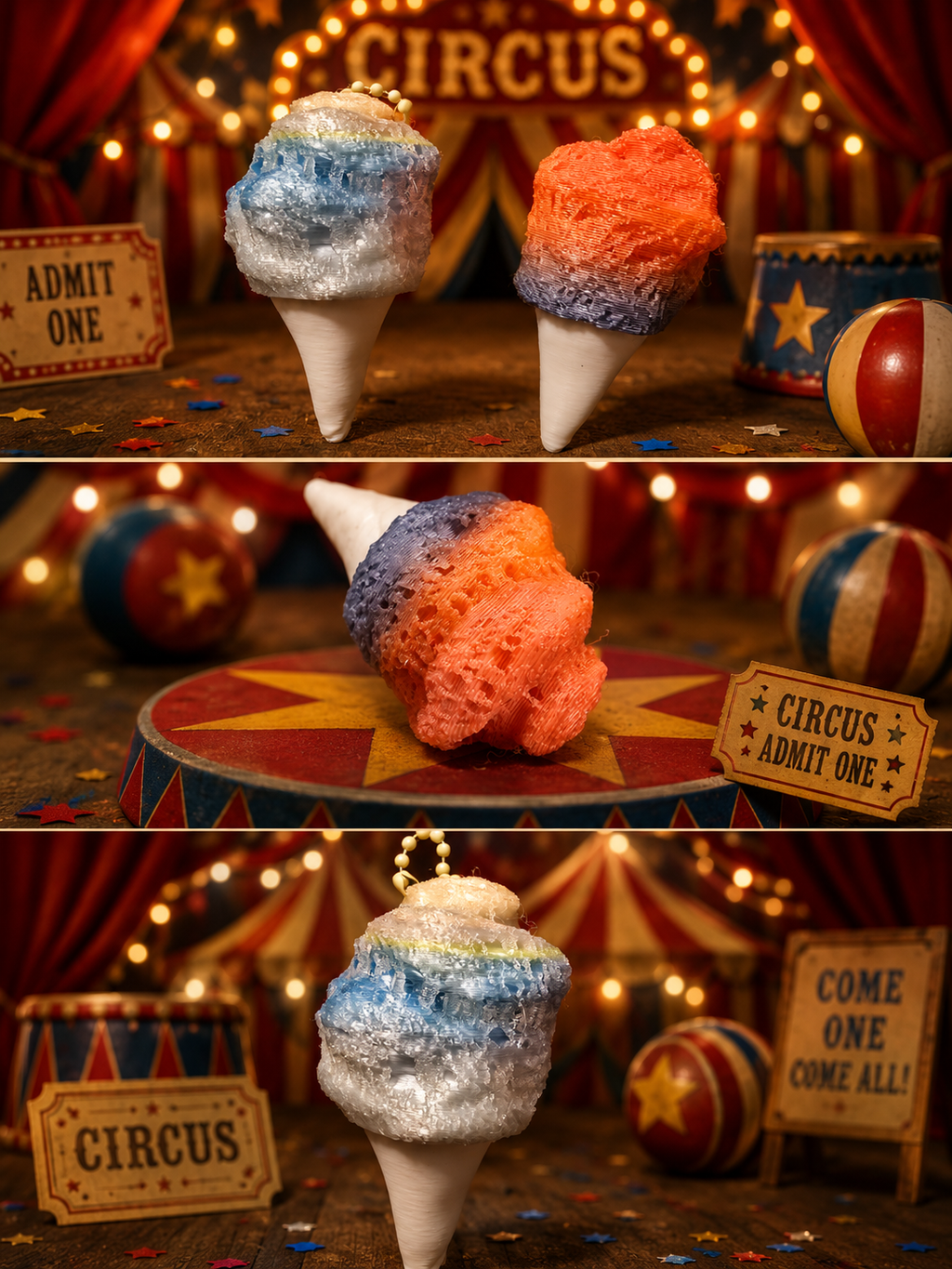 Cotton candy clicker keychain
