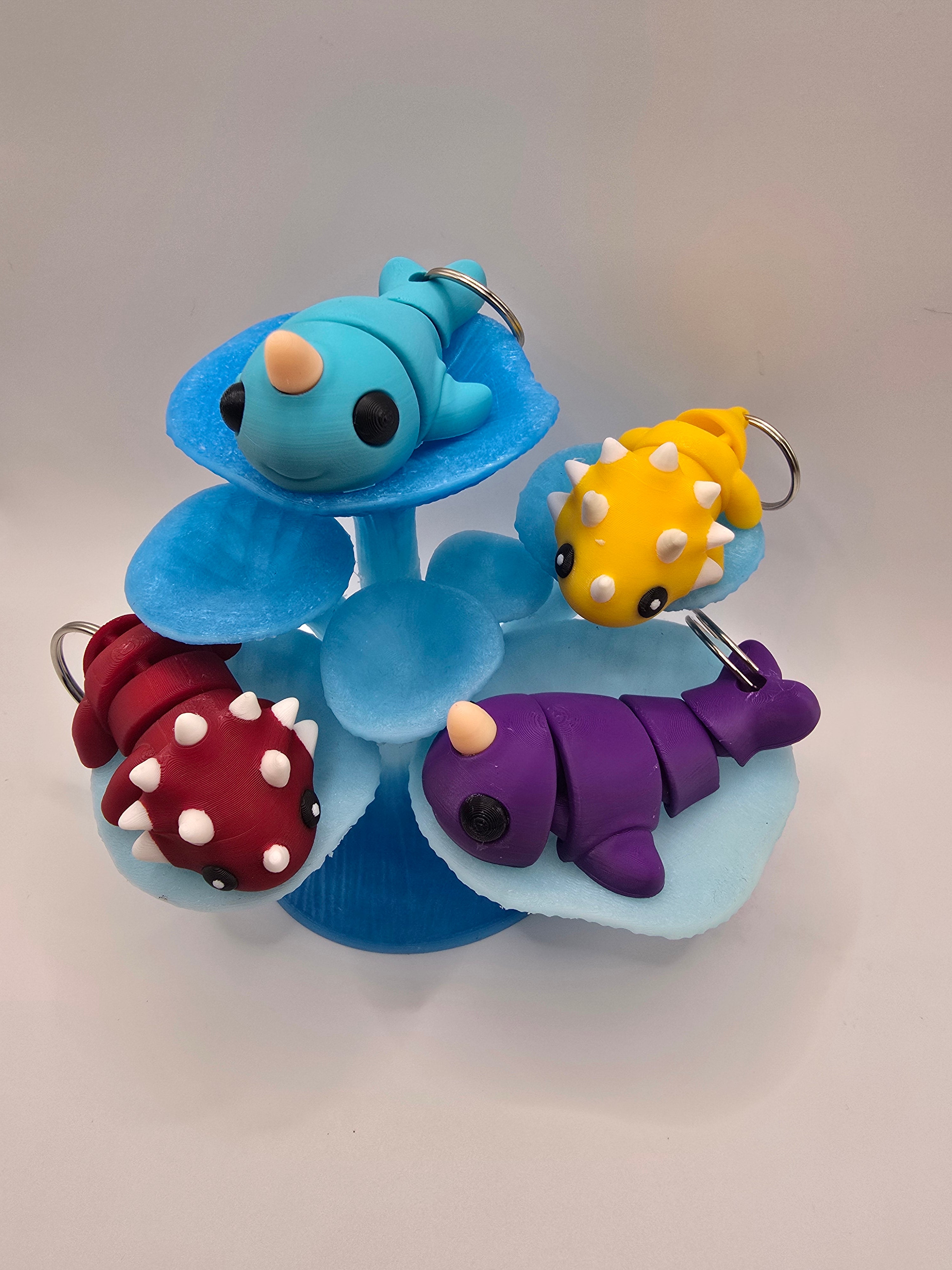 Narwhal or Triceratops flexi keychain